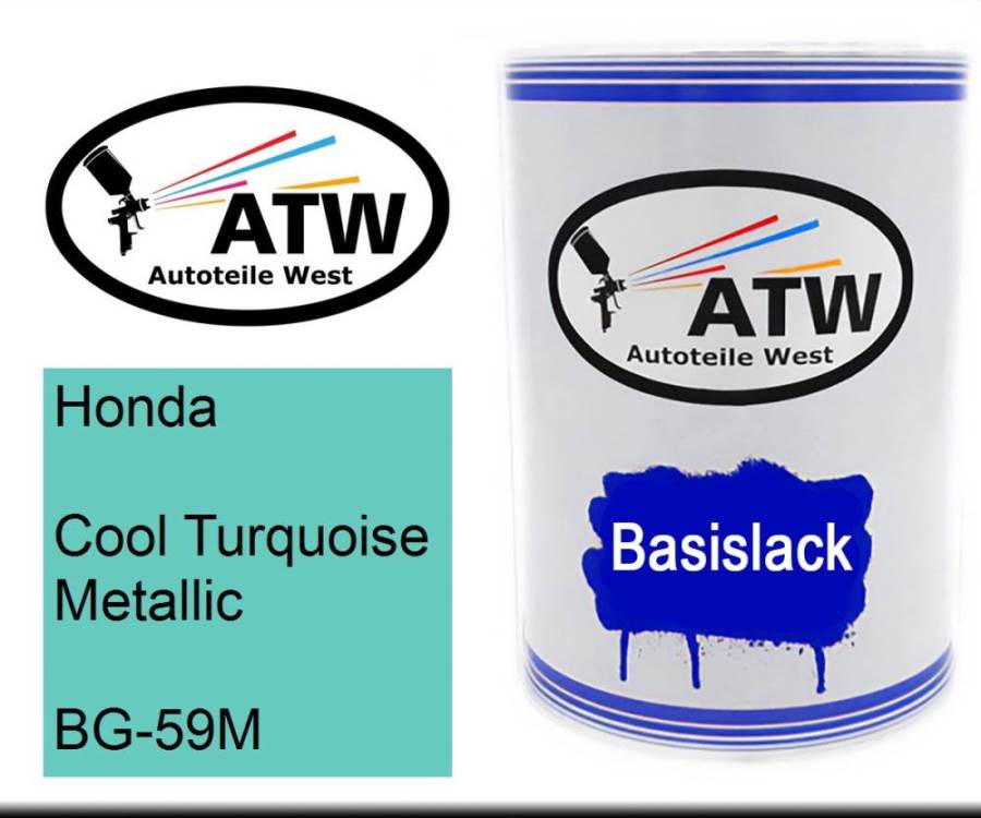 Honda, Cool Turquoise Metallic, BG-59M: 500ml Lackdose, von ATW Autoteile West.